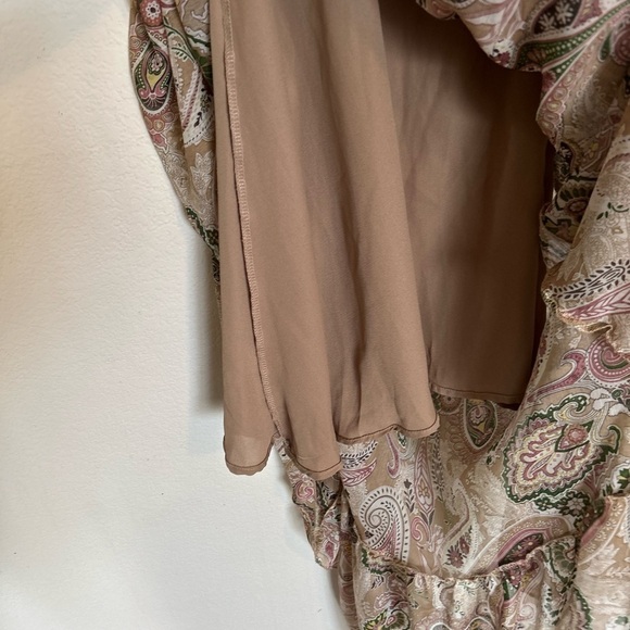 NWT Rose Velvet Large Paisley Print Maxi Dress Front & Back Cutouts - Picture 8 of 15